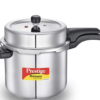 Prestige 10 Litres Svachh Deluxe Alpha Induction Base Outer Lid Stainless Steel Pressure Cooker | Deep lid controls spillage | Silver | Pressure Indicator | Controlled Gasket-release system